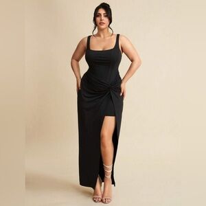 SHEIN Black High Low Dress